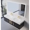 Castello Usa Thames 60-inch Black Vanity Set with White Top and Gold Handles CB-MC-60BLK-GLD-20146-WH - alternate 5